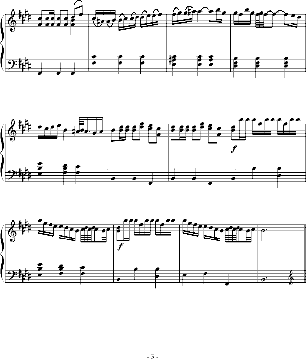 E大调奏鸣曲钢琴曲谱（图3）