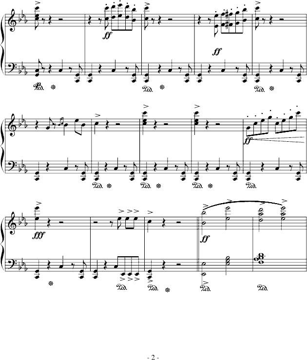 命运80-随风版钢琴曲谱（图2）