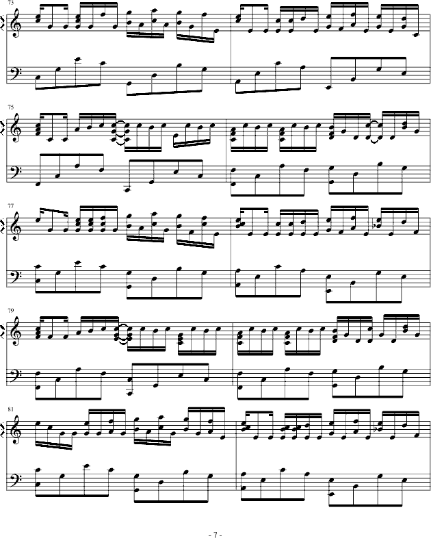 卡农-（简单和弦版）钢琴曲谱（图7）