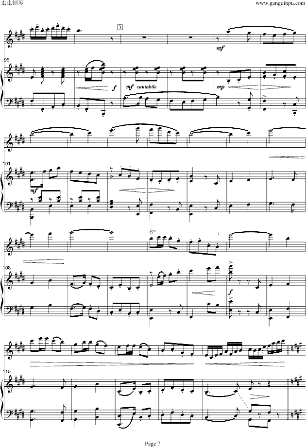 梁山伯与祝英台-小提琴/钢琴钢琴曲谱（图7）