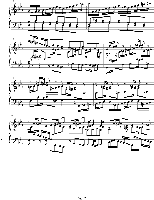 十二平均律BWV847赋格钢琴曲谱（图2）