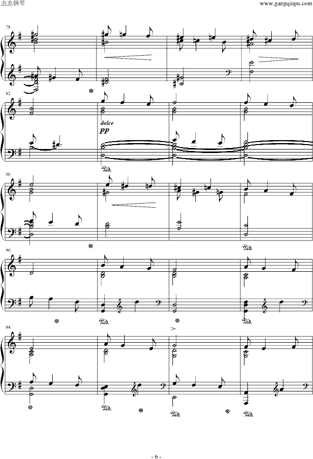 婚礼进行曲钢琴曲谱（图6）