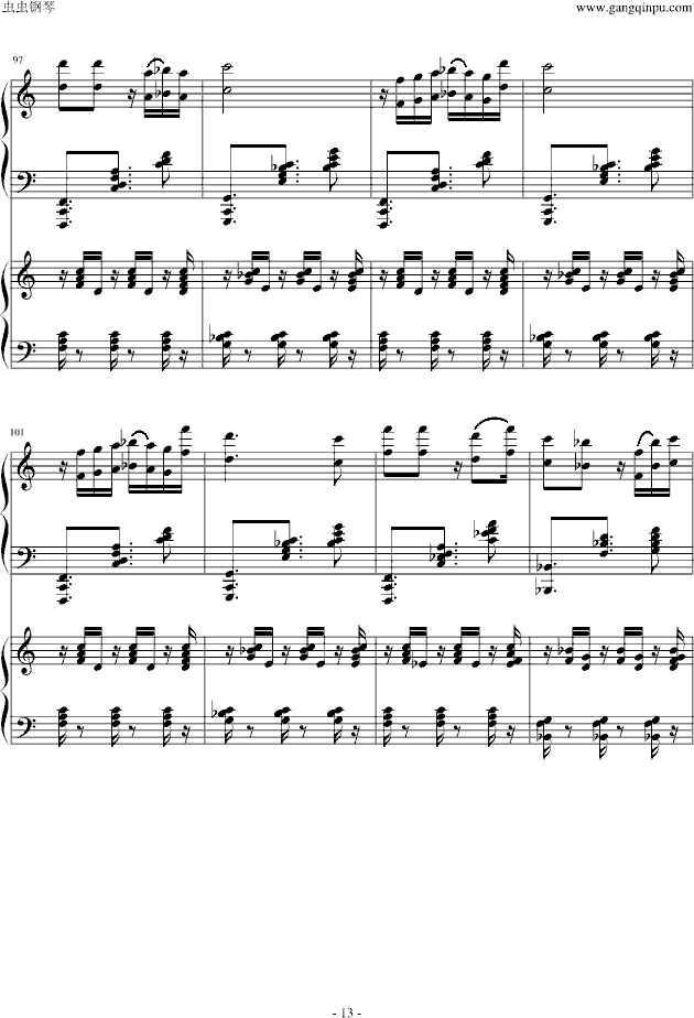 爵士双钢琴奏鸣曲第三乐章钢琴曲谱（图13）