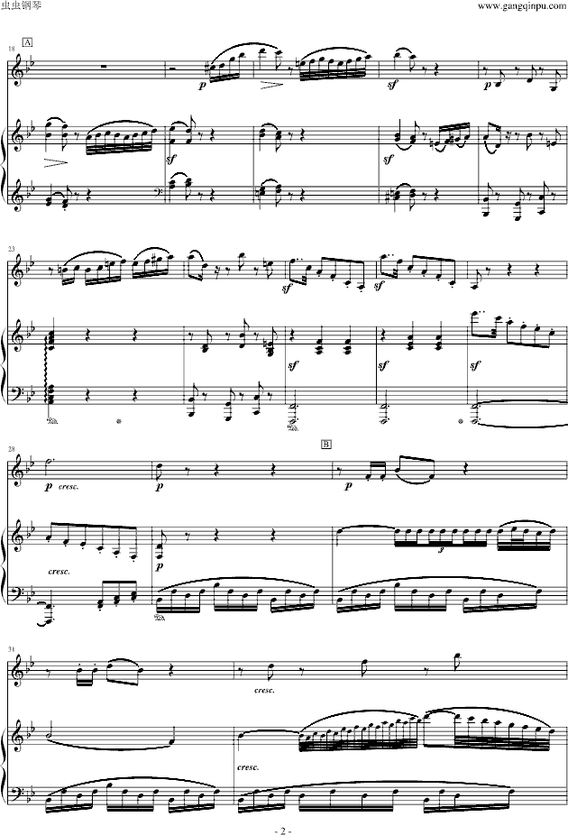 贝多芬-春天奏鸣曲第二乐章钢琴曲谱（图2）