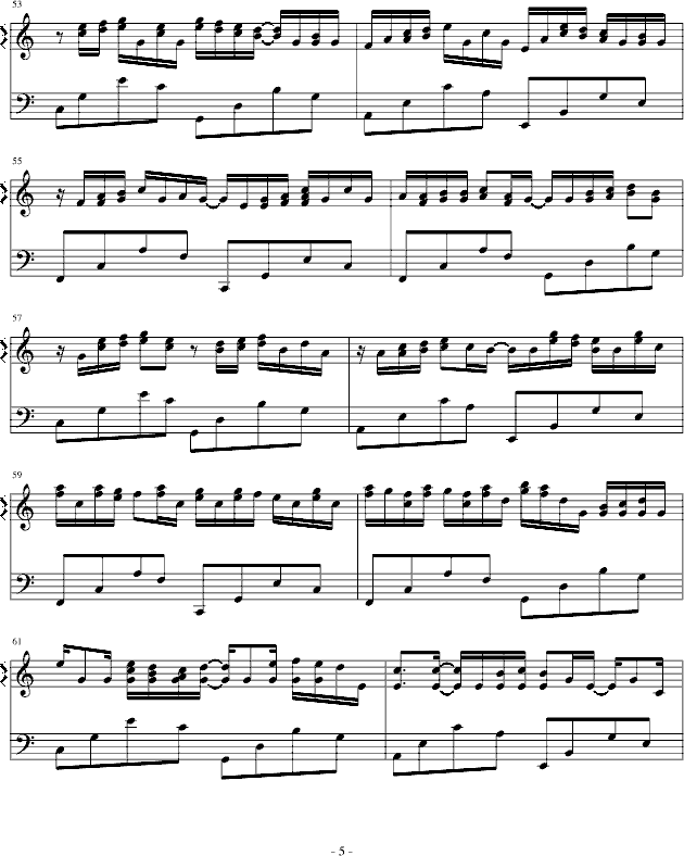 卡农-（简单和弦版）钢琴曲谱（图5）