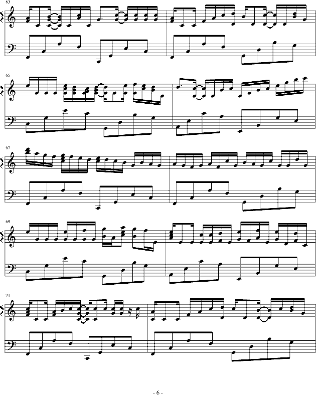 卡农-（简单和弦版）钢琴曲谱（图6）