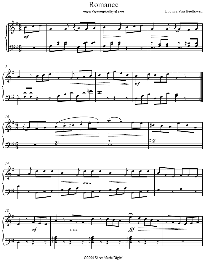 ROMANCE钢琴曲谱（图1）