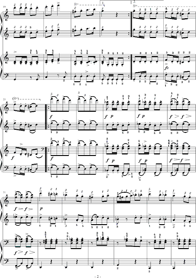 军队进行曲-舞蝶版钢琴曲谱（图2）