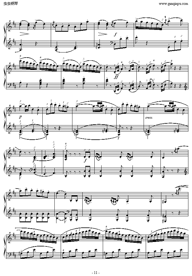 D大调奏鸣曲K.311-完整版钢琴曲谱（图11）