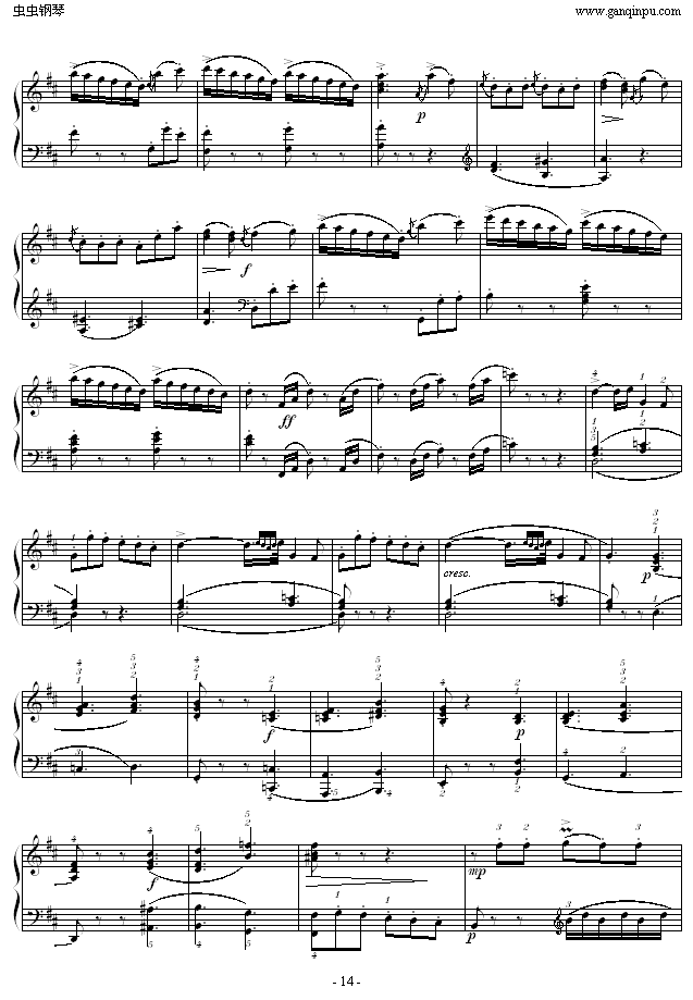 D大调奏鸣曲K.311-完整版钢琴曲谱（图14）