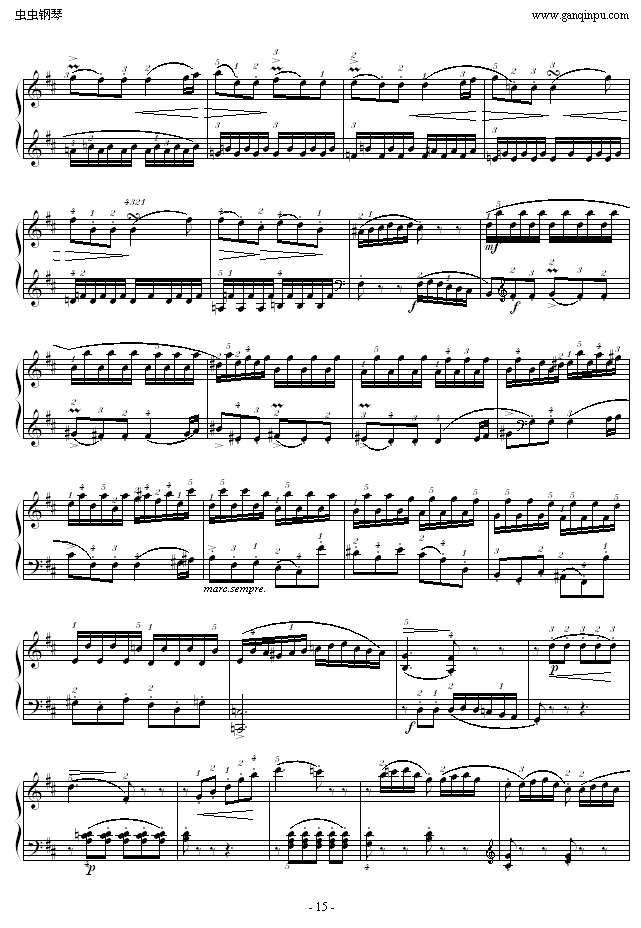D大调奏鸣曲K.311-完整版钢琴曲谱（图15）