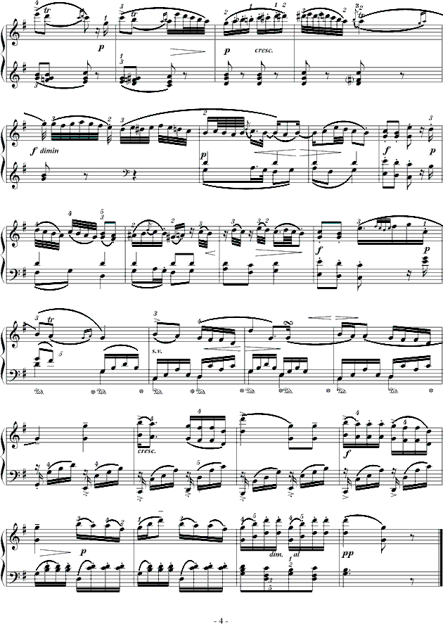 D大调奏鸣曲K.311第二乐章钢琴曲谱（图4）