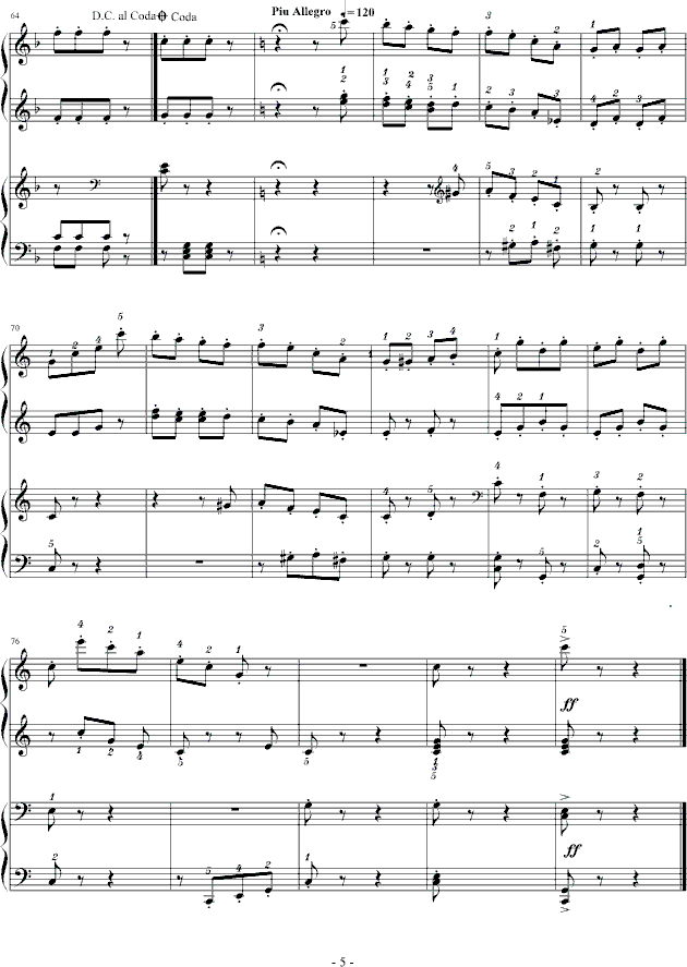 拨弦拨尔卡钢琴曲谱（图5）