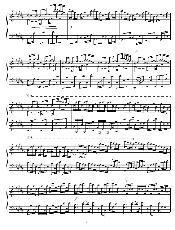 B大调练习曲钢琴曲谱（图7）