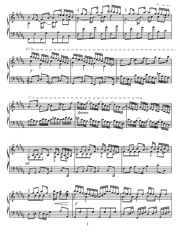 B大调练习曲钢琴曲谱（图3）