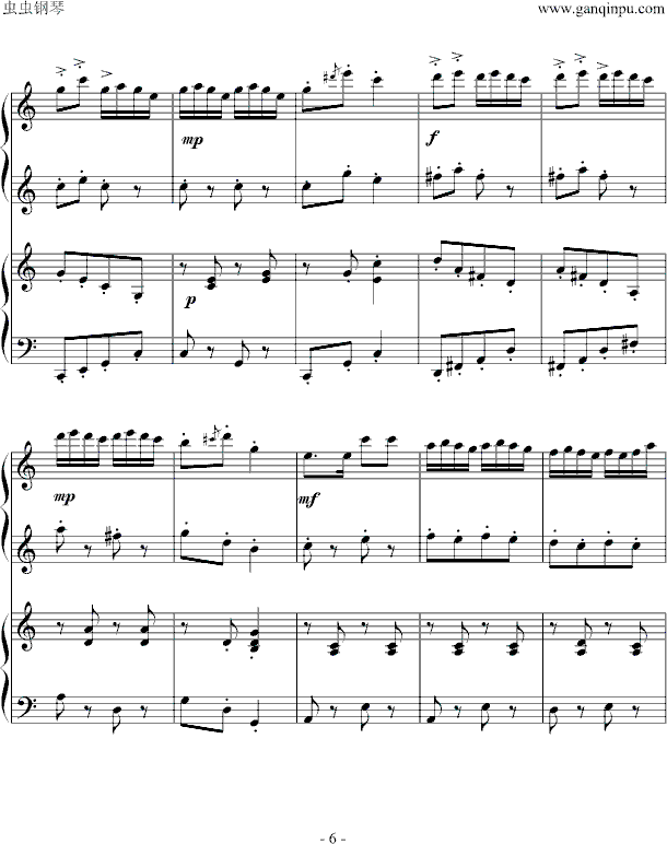 小松树-（四手联弹）钢琴曲谱（图6）