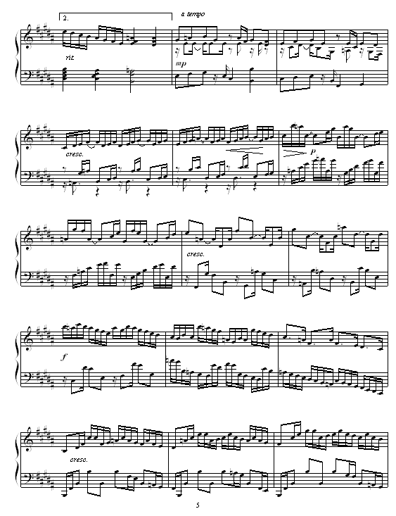 B大调练习曲钢琴曲谱（图5）