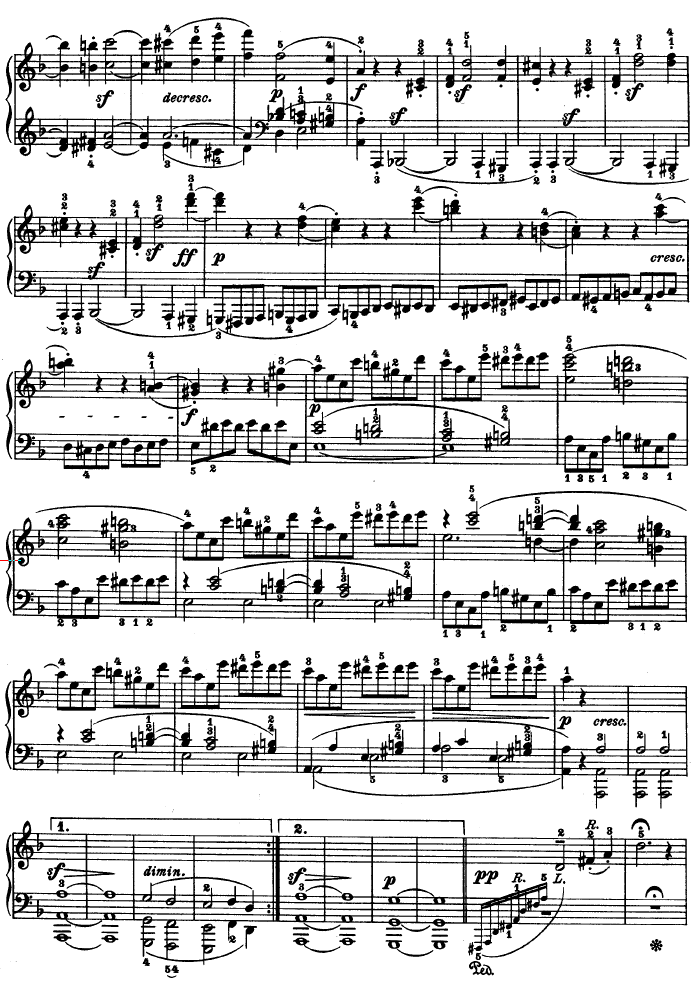 暴风雨-d小调第十七钢琴奏鸣曲 - Op.31—2钢琴曲谱（图3）