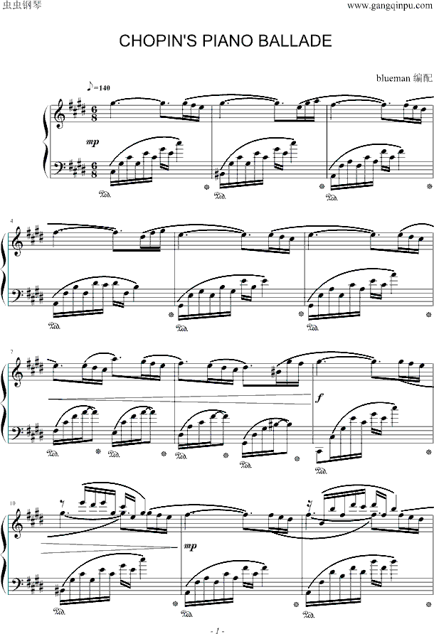 肖邦的钢琴叙事曲钢琴曲谱（图1）