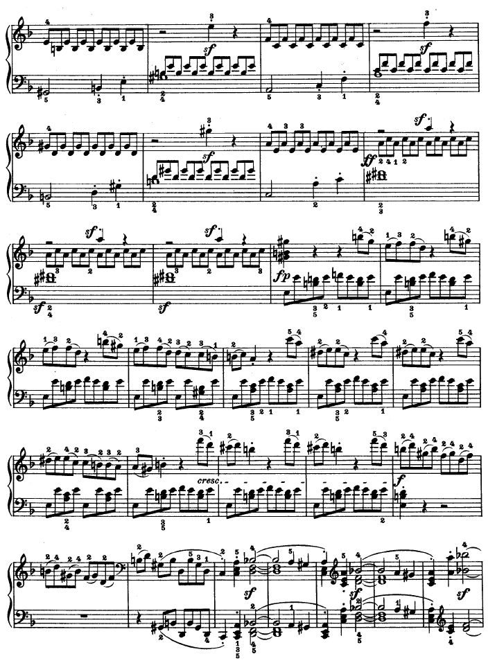 暴风雨-d小调第十七钢琴奏鸣曲 - Op.31—2钢琴曲谱（图2）