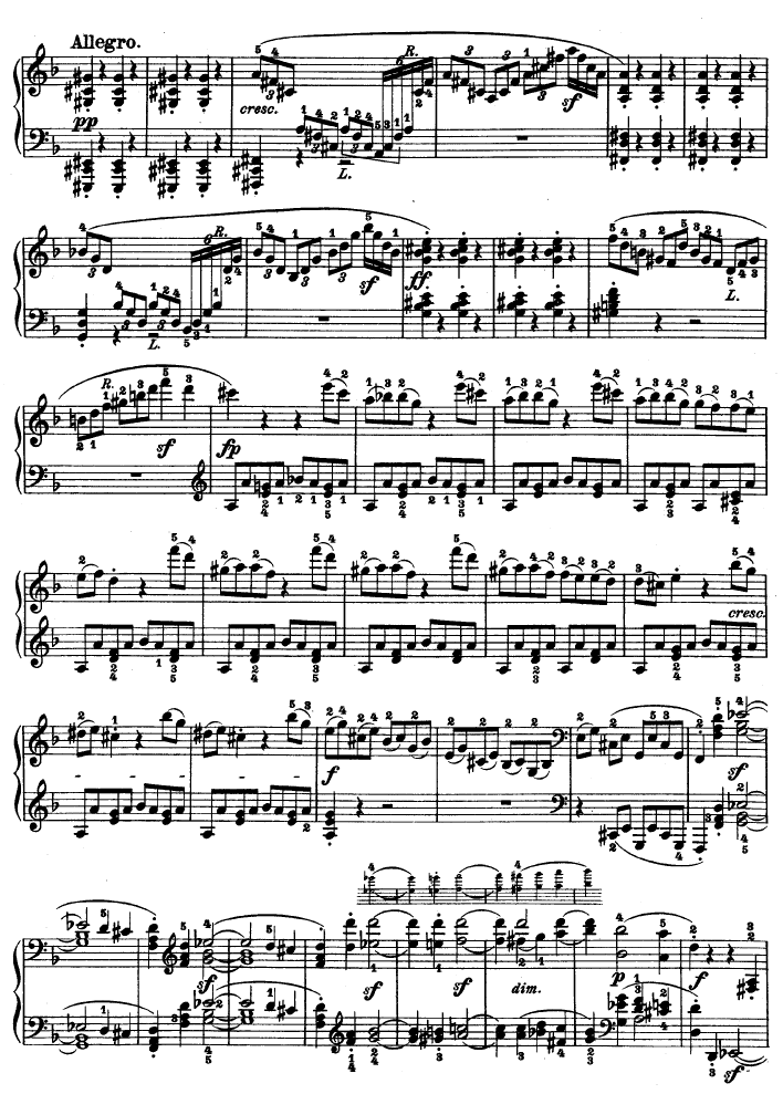 暴风雨-d小调第十七钢琴奏鸣曲 - Op.31—2钢琴曲谱（图6）