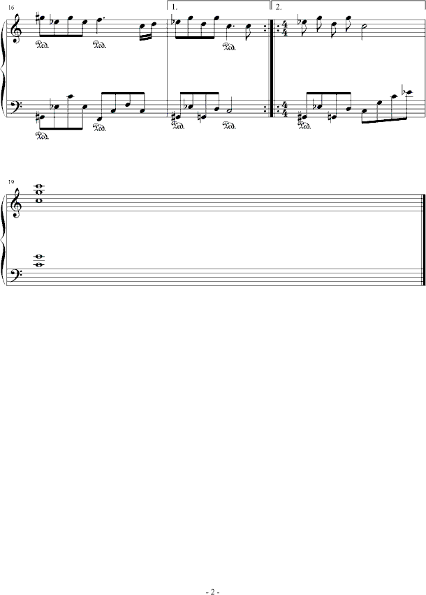 徘徊钢琴曲谱（图2）