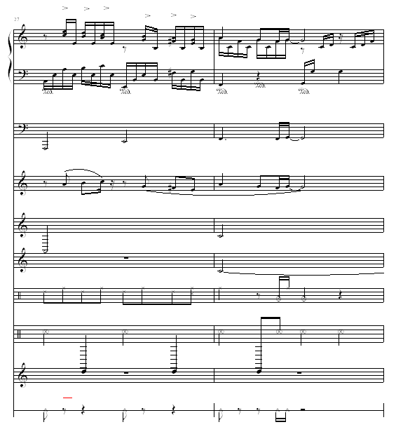 水边的阿狄丽娜 -（乐队总谱版）钢琴曲谱（图14）