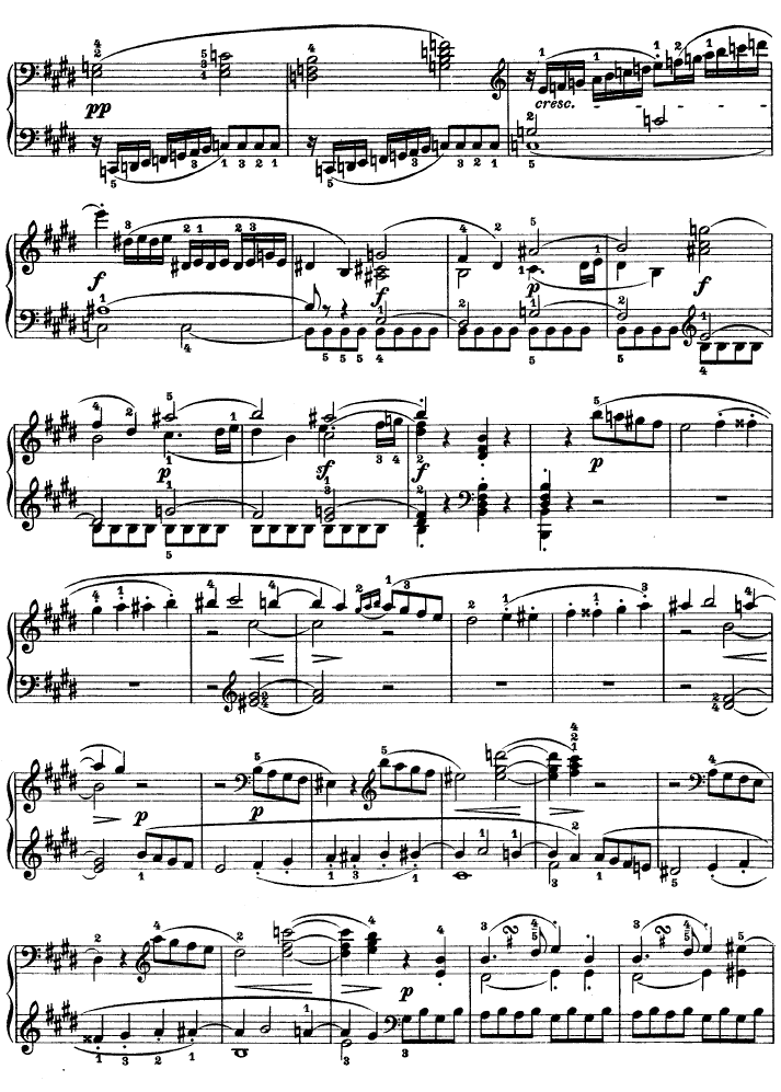E大调第九钢琴奏鸣曲　Op. 14 No—1钢琴曲谱（图5）