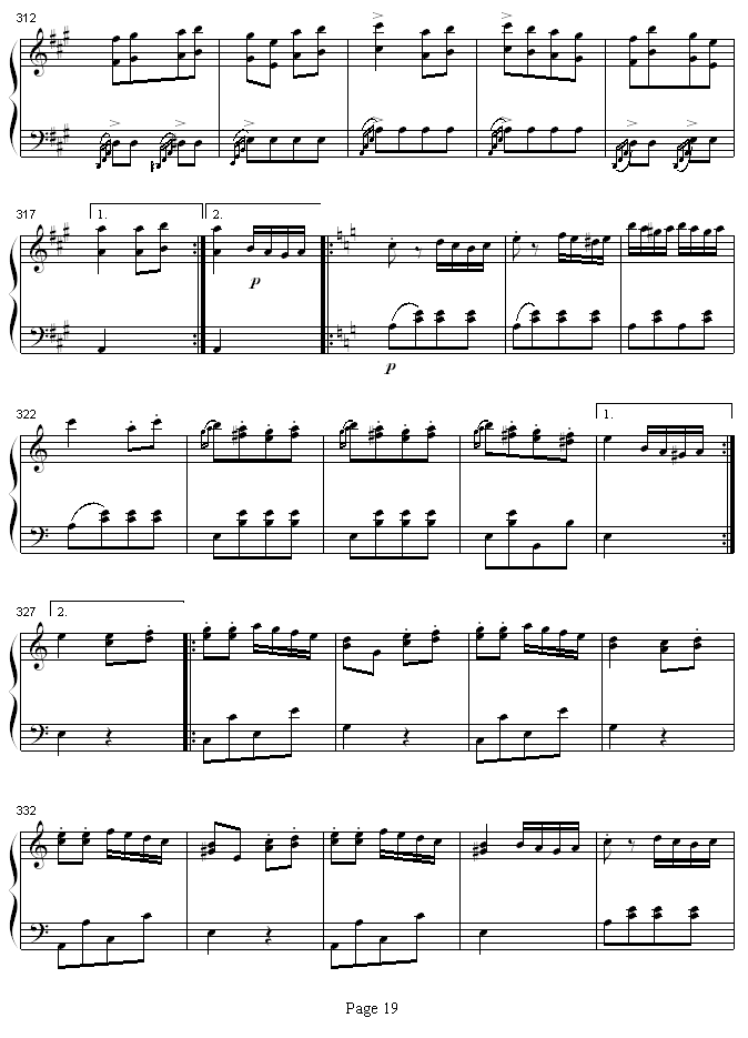 A大调钢琴奏鸣曲K331-寒风钢琴曲谱（图19）