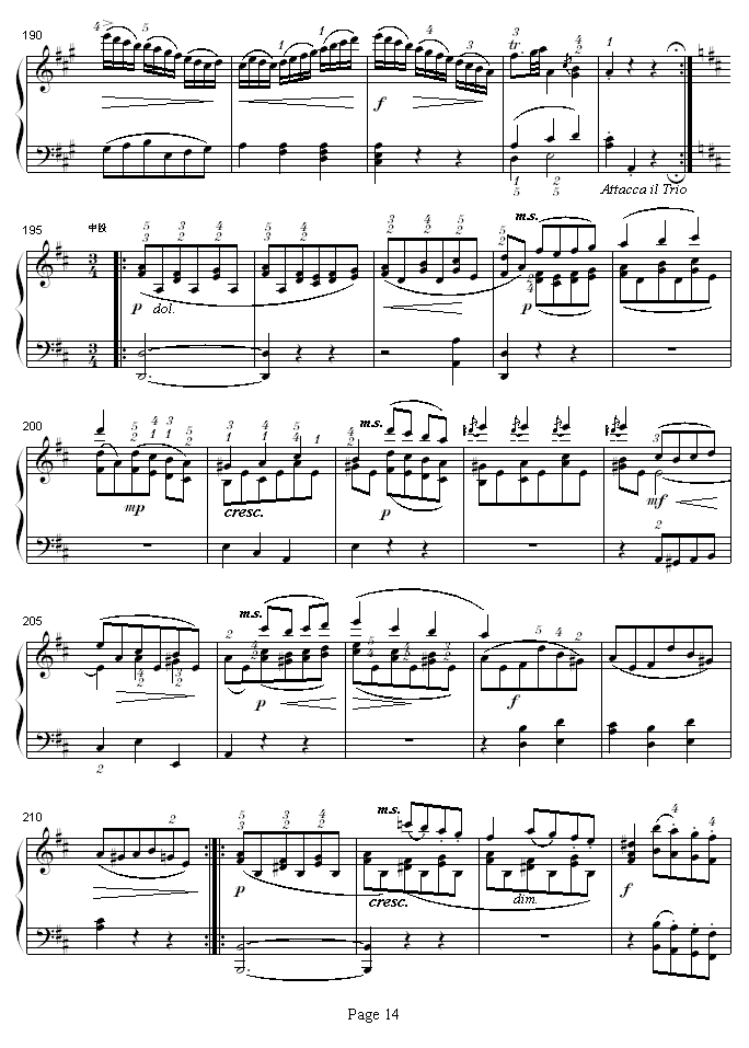 A大调钢琴奏鸣曲K331-寒风钢琴曲谱（图14）