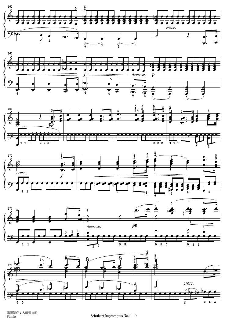 即兴曲Op.90-1钢琴曲谱（图9）