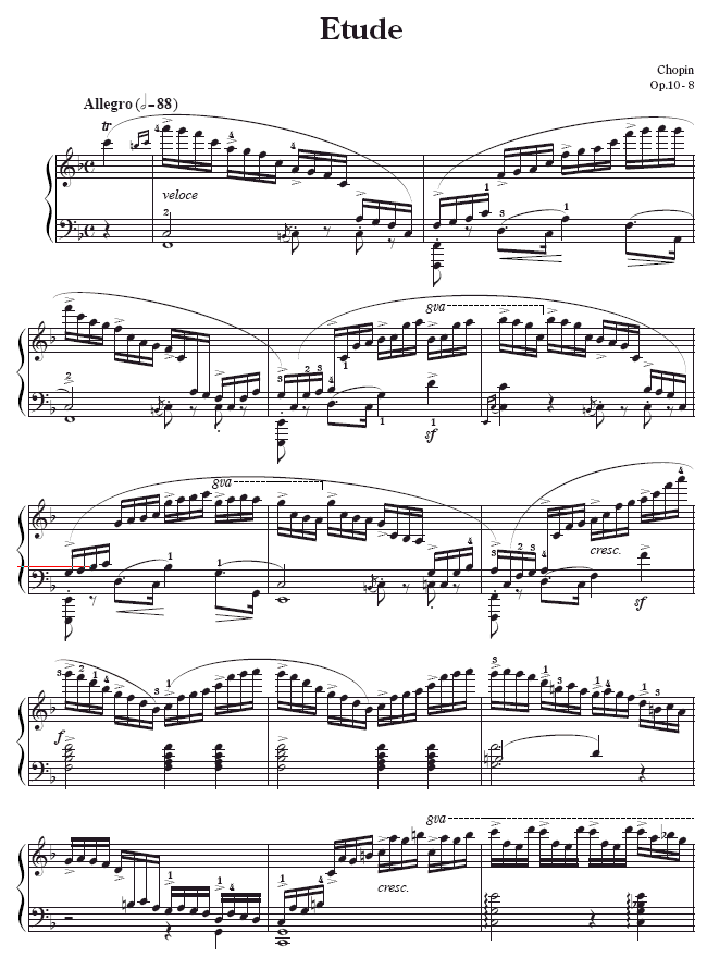 第八练习曲-Etude Op.10-8钢琴曲谱（图1）