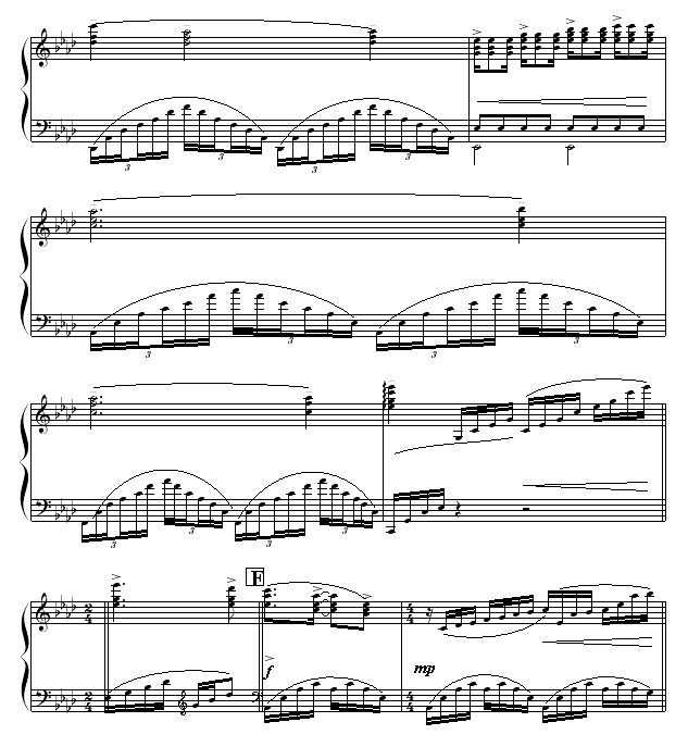 奔放的旋律钢琴曲谱（图5）