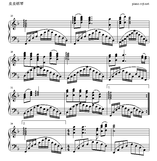 大海啊，故乡钢琴曲谱（图3）