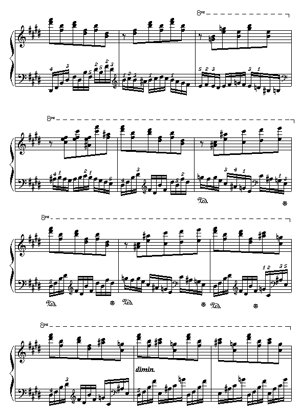 E大调练习曲钢琴曲谱（图5）