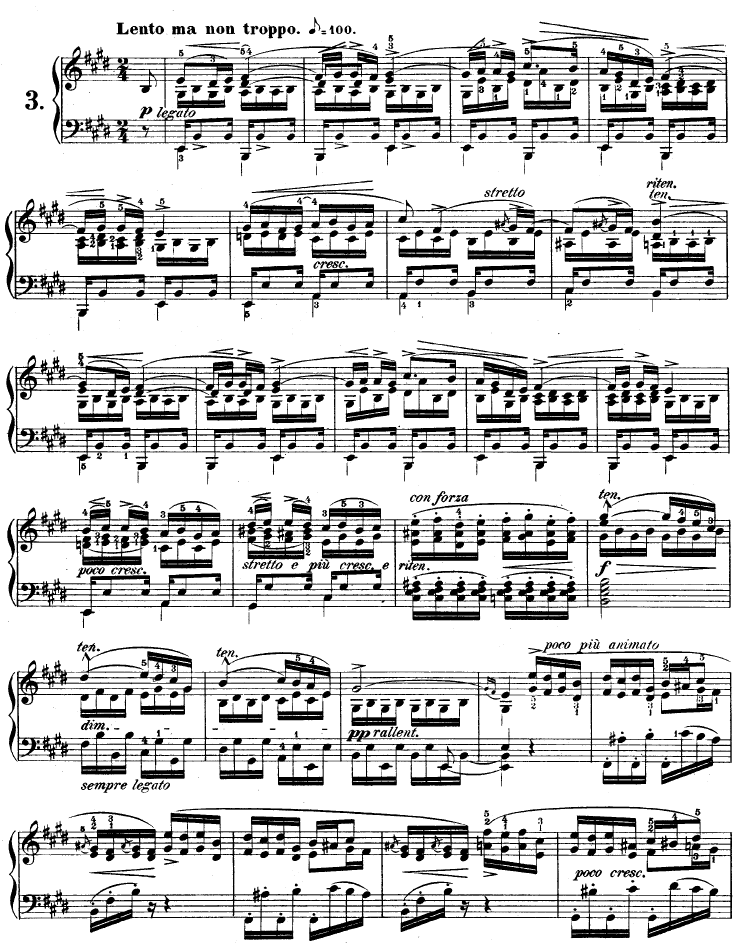 练习曲OP10No3《离别》钢琴曲谱（图1）