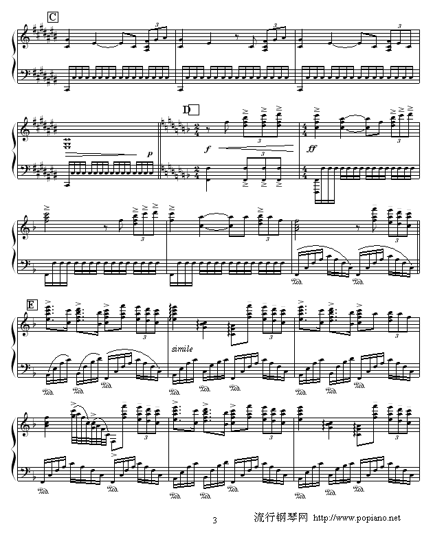 火战车钢琴曲谱（图3）