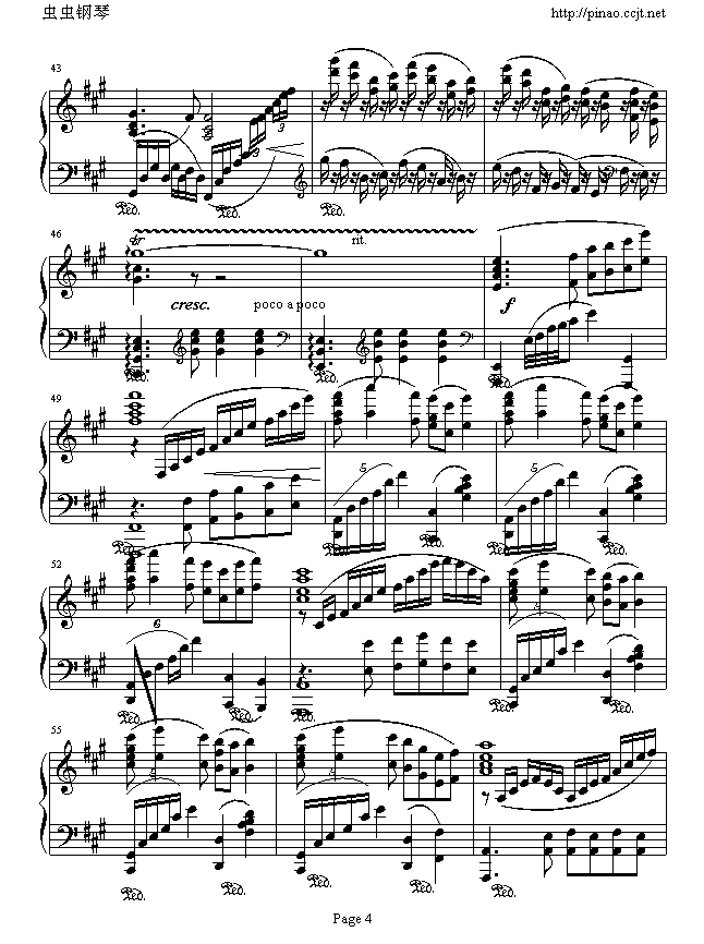 彩云追月钢琴曲谱（图4）