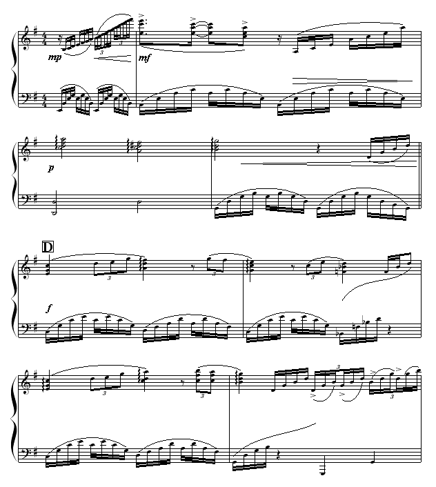 奔放的旋律钢琴曲谱（图3）