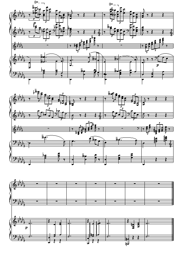 降b小调第一钢琴协奏曲(两架钢琴谱）钢琴曲谱（图7）