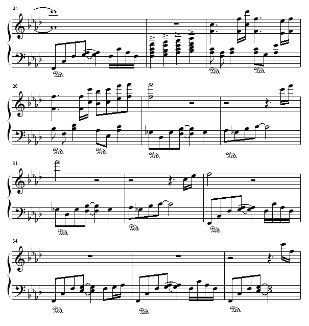 古寺晨光钢琴曲谱（图3）