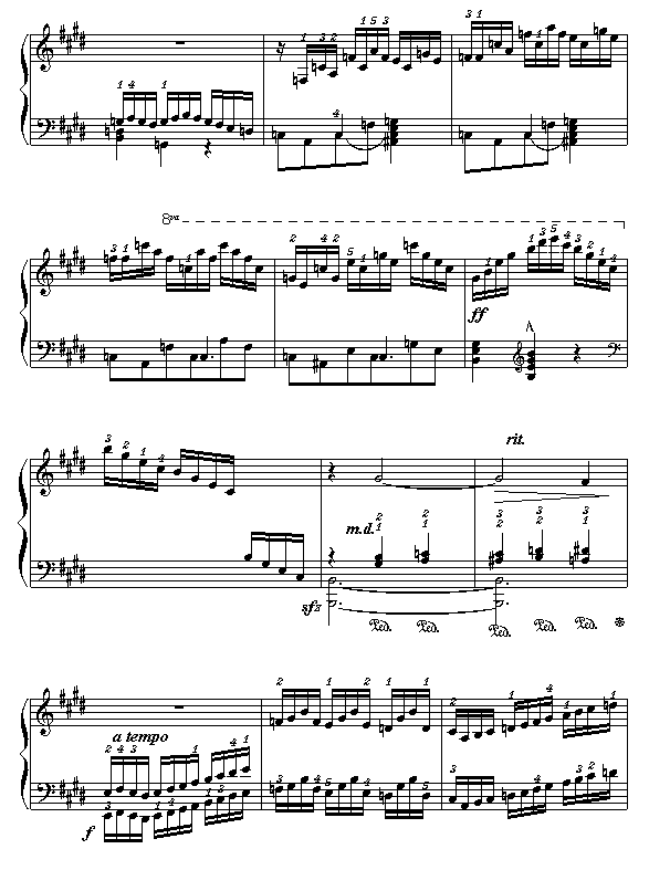 E大调练习曲钢琴曲谱（图7）