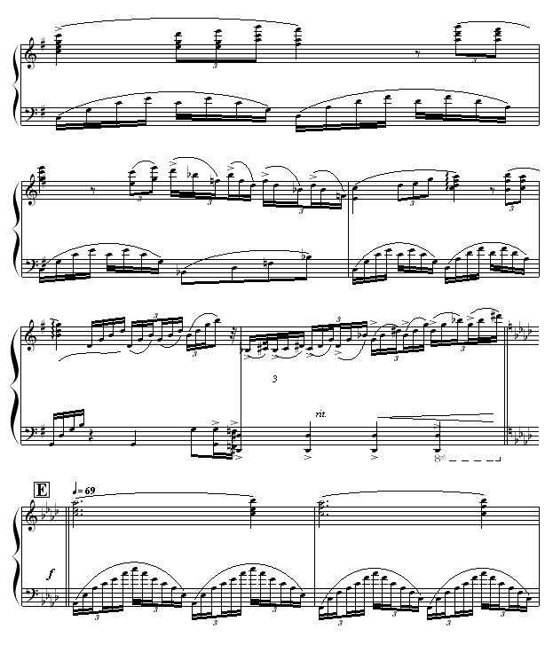 奔放的旋律钢琴曲谱（图4）