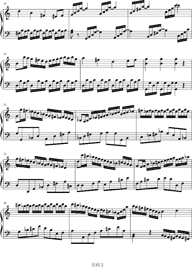 小奏鸣曲第一乐章钢琴曲谱（图2）