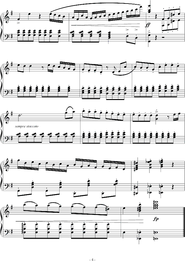 G大调小奏鸣曲第一乐章No.1钢琴曲谱（图4）