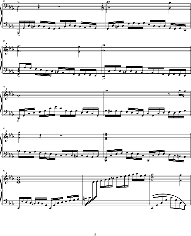 伤钢琴曲谱（图6）