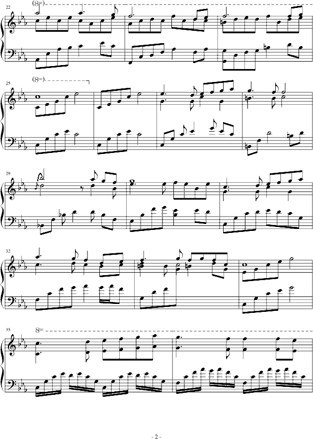 夜莺的歌钢琴曲谱（图2）