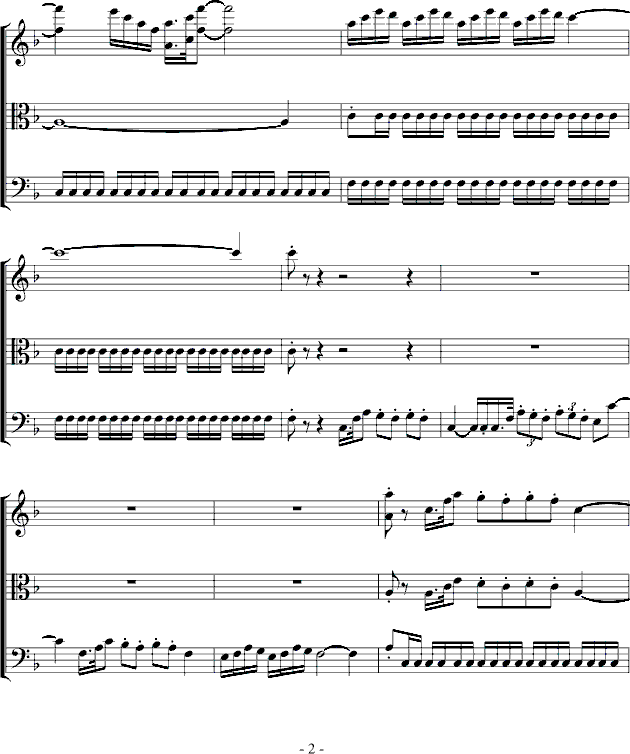 F大调弦乐小品钢琴曲谱（图2）