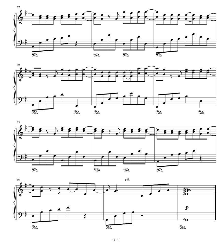不能说的秘密钢琴曲谱（图3）