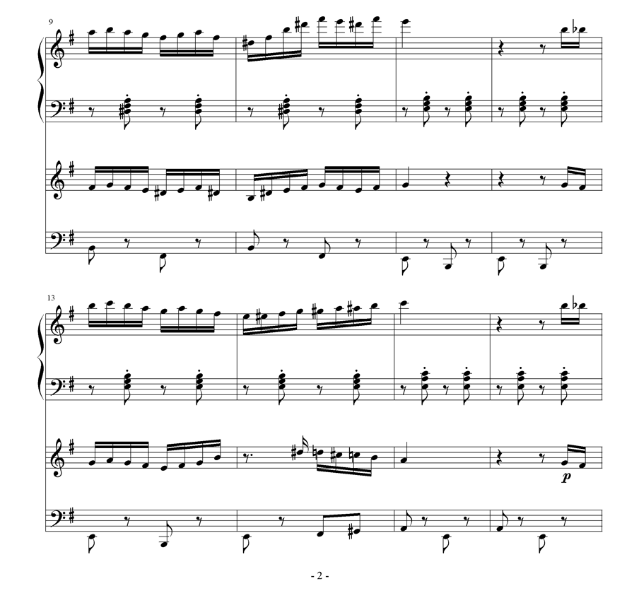 《不能说的秘密》四手联弹钢琴曲谱（图2）